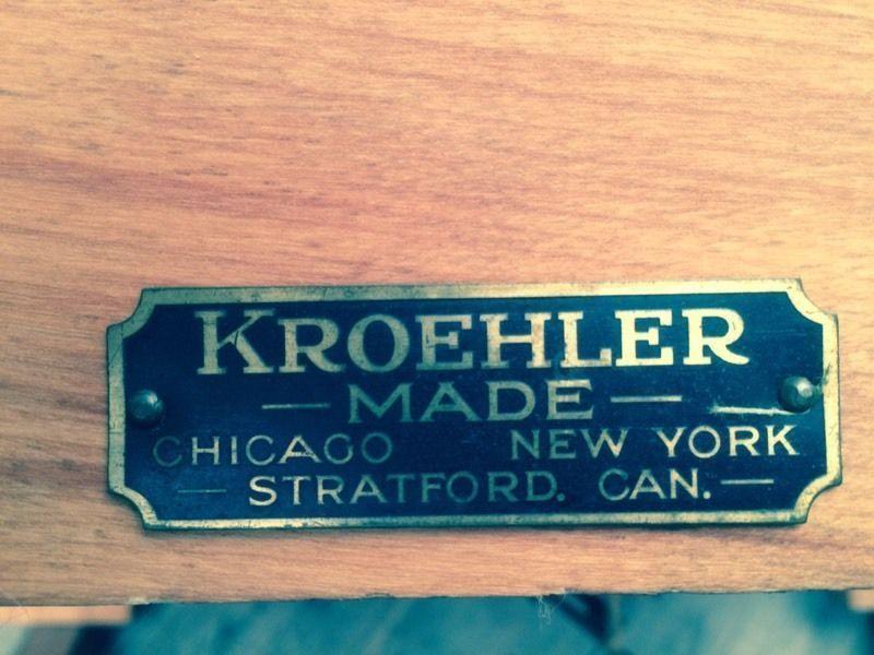 Kroehler antique grandfather clock rocking chair