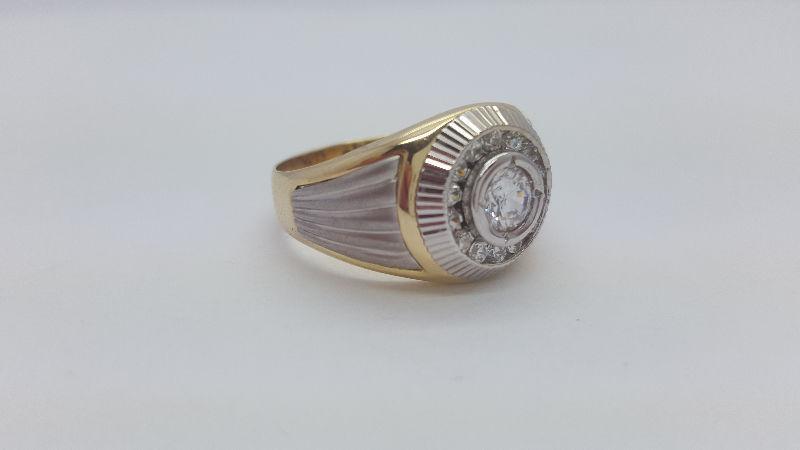 *RABAIS* BAGUE EN OR BRILLANT 10K HOMME