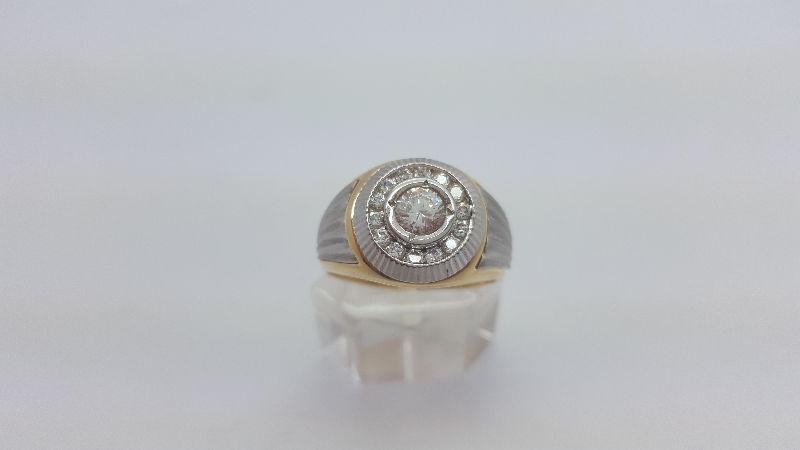 *RABAIS* BAGUE EN OR BRILLANT 10K HOMME