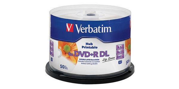 Verbatim DVD+R 8x 8.5GB Dual Layer Hub Printable 50 Disc Spindle