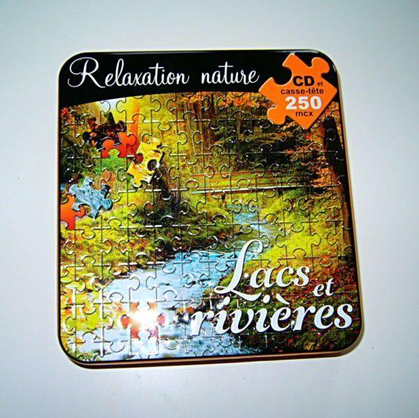 Puzzle 250pcs +CD musique relaxation nature Lacs et rivières 5$