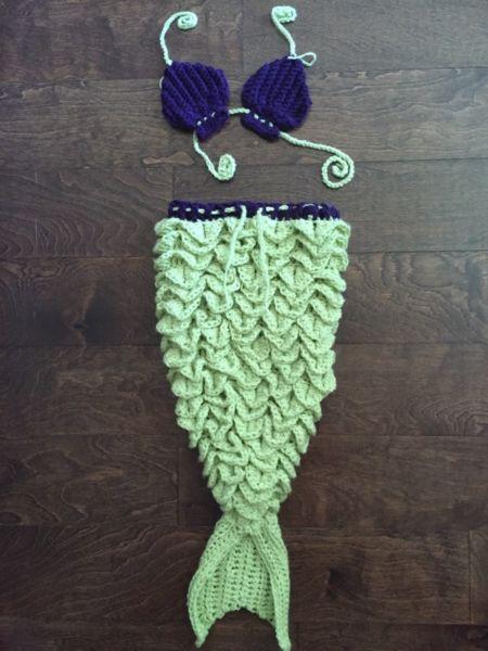 Homemade Crochet Mermaid set and Headbands
