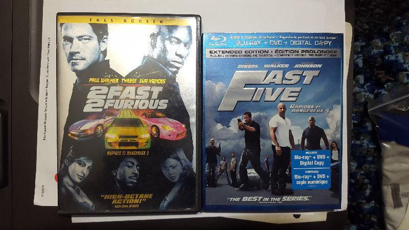 2 Fast 2 Furious DVD & Fast Five Blu Ray