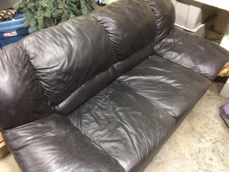 Couch for Sale Black Leather