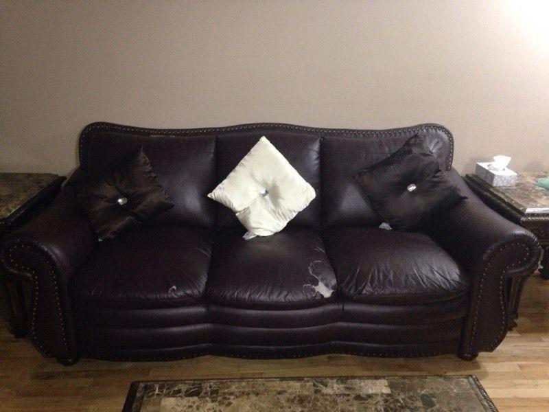 Couch leather brown