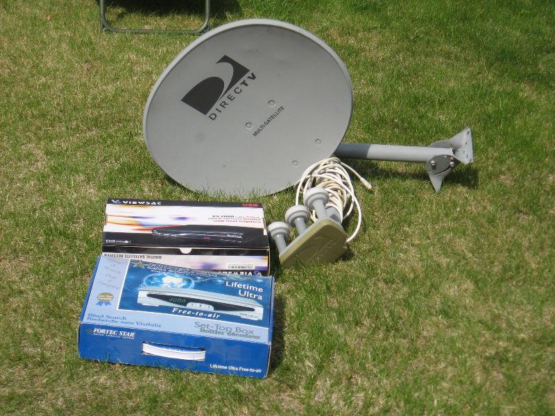 2 receivers and satellite dish