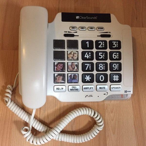 Telephone for visually impaired or elderly