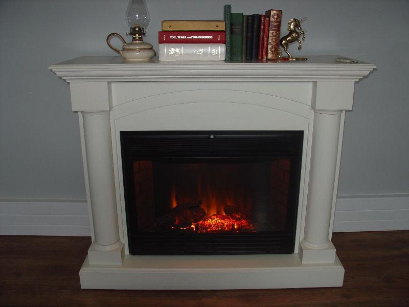 Large White Electric Fireplace