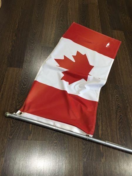 Large Canada Flag on Mounting Pole