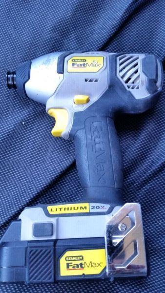 20V Lithium Ion Stanley Fat Max Tool Set Like New Comes with D