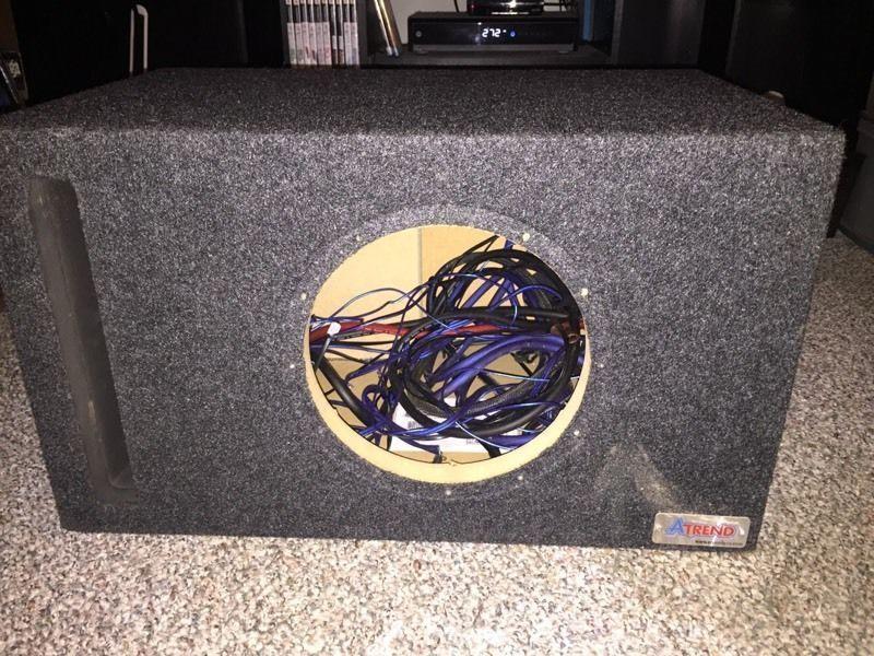 Sub, amp, box and battery for sale