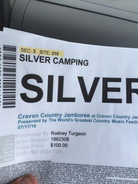 Craven country jamboree silver camping pass