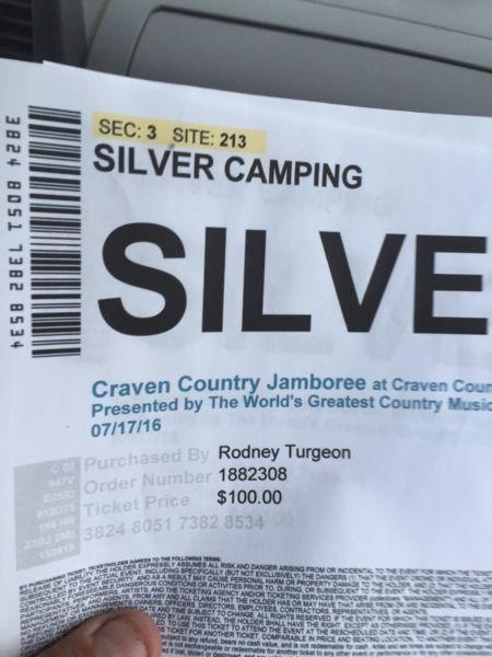 Craven country jamboree silver camping pass