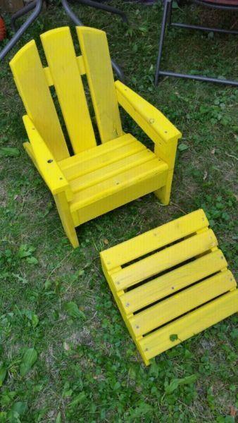 Adirondack Kids Chair with Leg Rest Real wood. Just built and