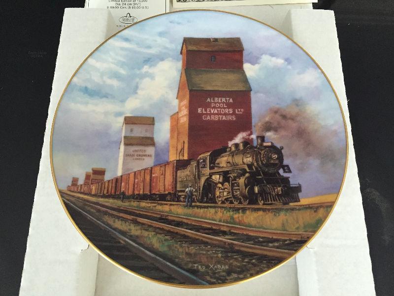 Ted Xaras Grain for the Nations Steam on the CPR Train Plate