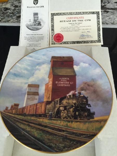 Ted Xaras Grain for the Nations Steam on the CPR Train Plate