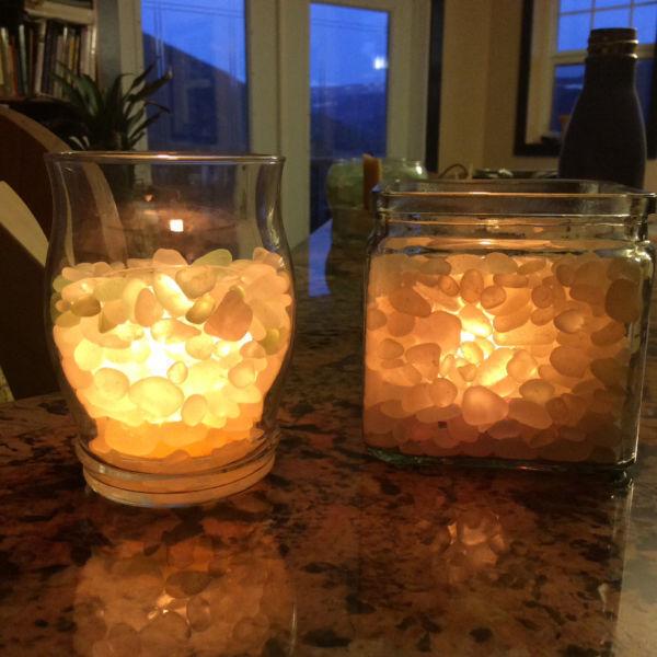 Sea Glass candle lanterns