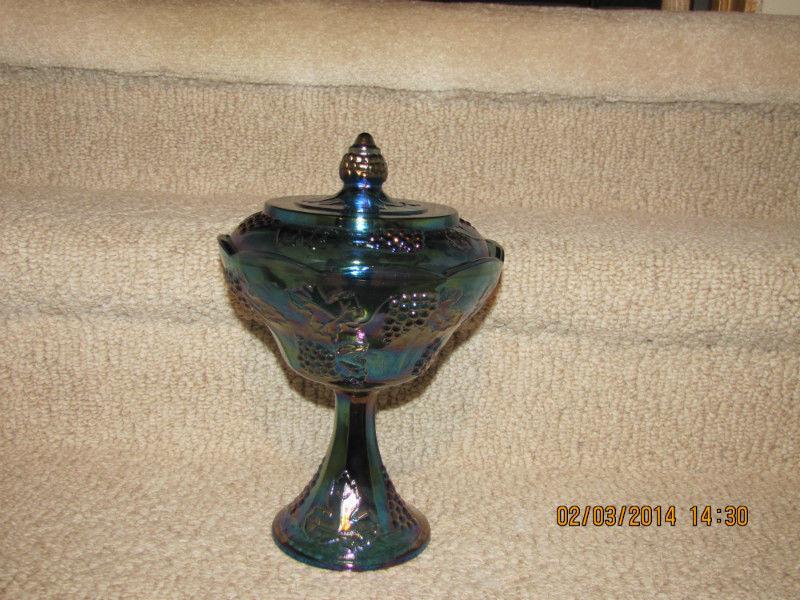 Pedestal Compote Bowl - Indiana Carnival Glass