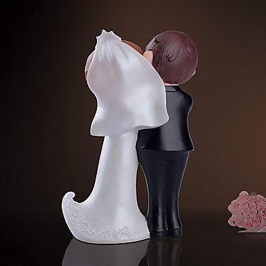 Bride & Groom Figurine Wedding Cake Topper - H7-7/8
