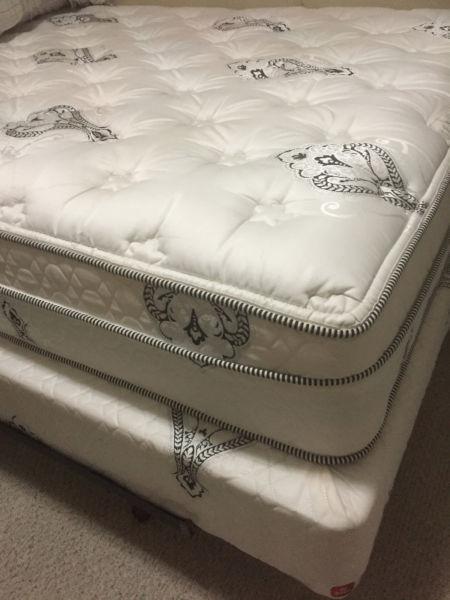 Queen size bed, matters and base frame