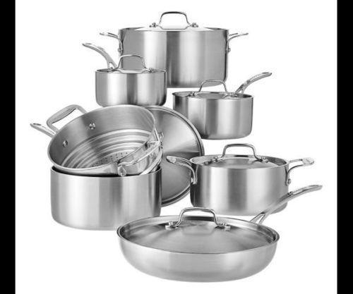 Lagostina Commercial Clad 13 Piece Cooking Set + BONUS, Stainles