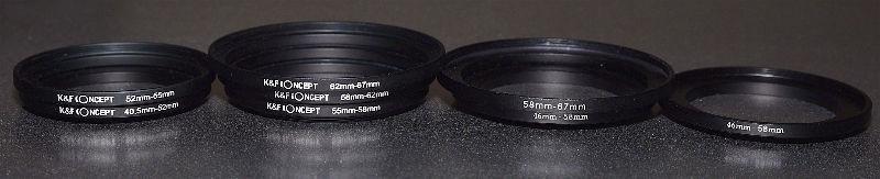 Lens Filter Adapters and 67mm Lens Caps