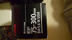 Canon EF 75-300mm lens, mint condition