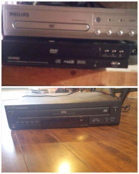 5 disc player & two DVD players with remotes