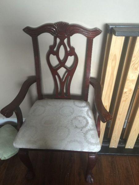 Solid wood claw feet chairs