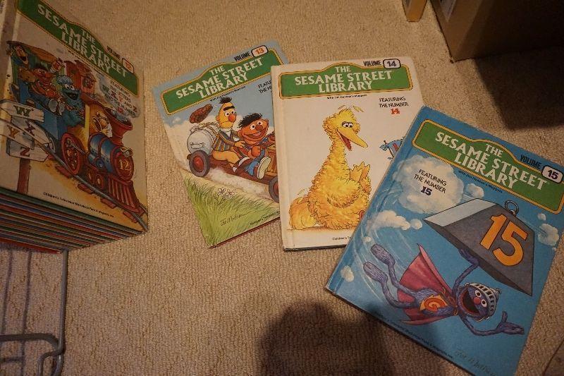 Vintage Hard Cover Sesame Street Library Books 1970s
