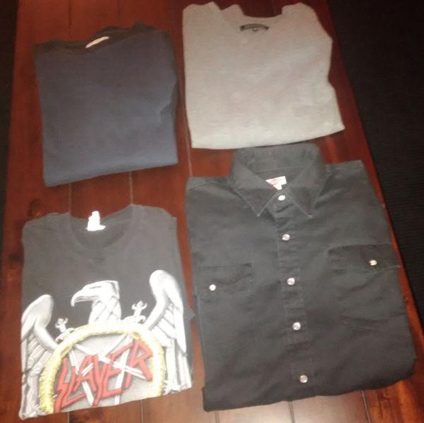 $15 for all items pictured. Black long-sleeve collared shirt