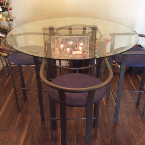 Amisco table + 4 chairs blue swede! AMAZInG PRICE