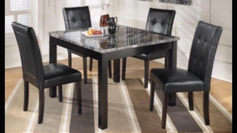 Brand New grey faux marble table and 4 chairs only $750