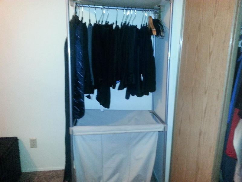 Wardrobe, on wheels with 3 Compartment Laundry Seperator