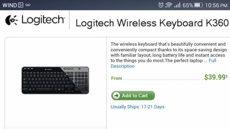 Logitech k360 Wireless Keyboard
