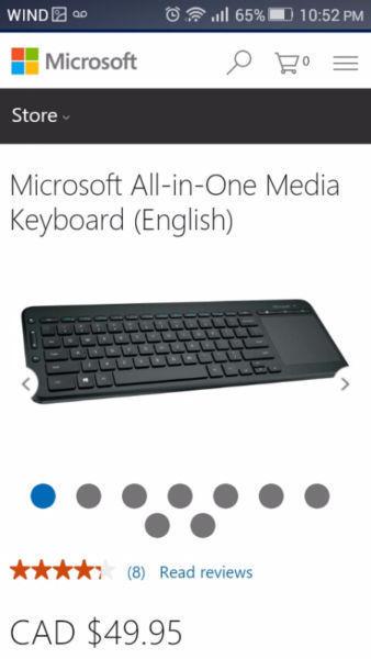 Microsoft All-in-One Media wireless keyboard