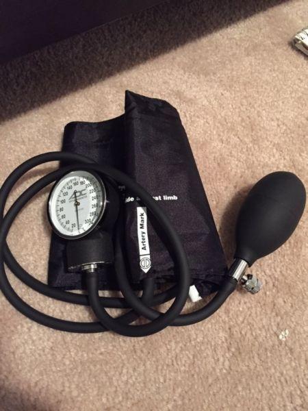 Blood pressure cuff with carrying case