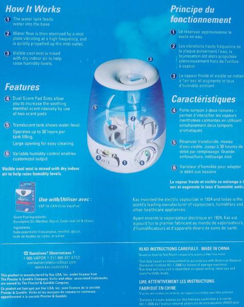 Filter Free Cool Mist UltraSound Humidifier