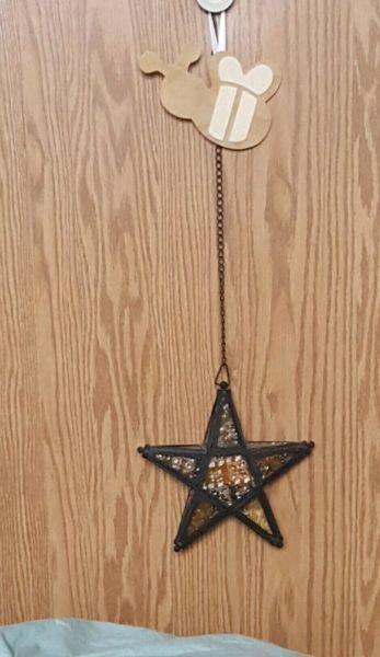 Hanging star candle holder