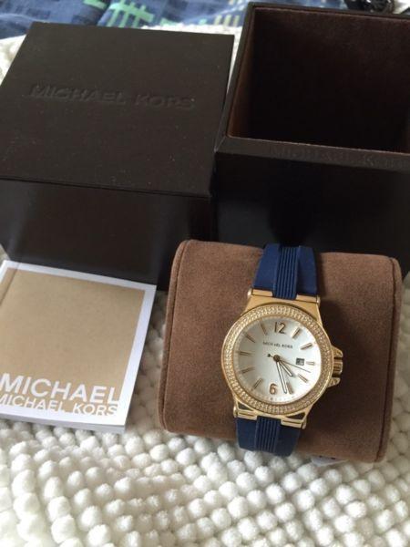 Michael Kors ladies watch, blue silicone rubber strap