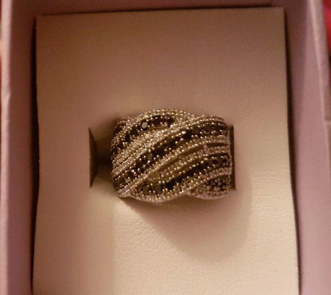 Black and white Diamond ring