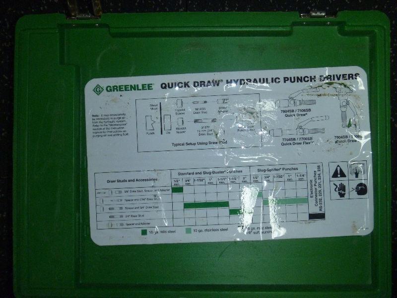 Greenlee 7804-SB Quick Draw Hydraulic Punch Driver and Kit OBO