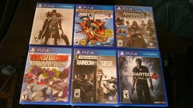 6 PS4 Games for Sale