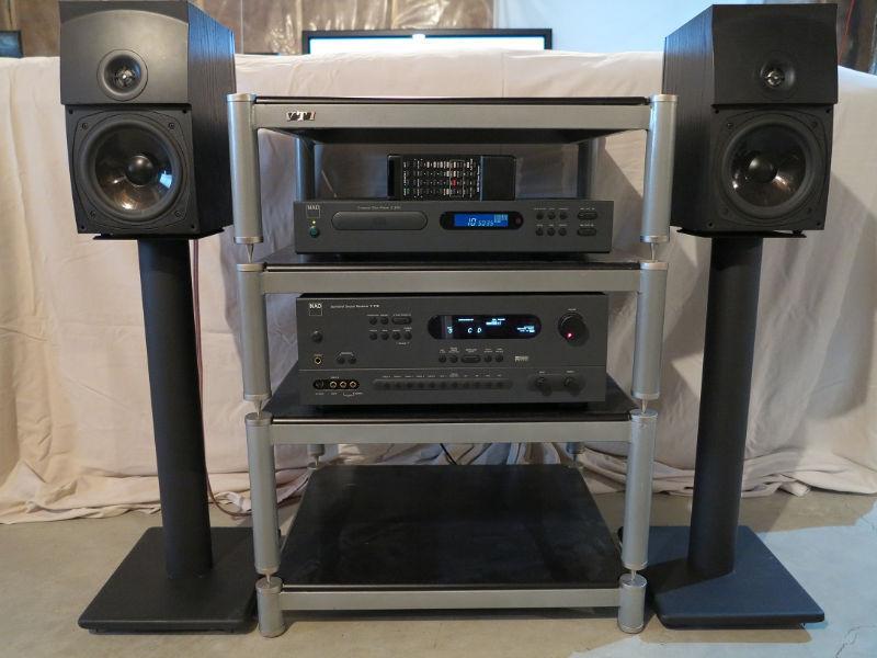 NAD stereo, Energy speakers with stands and VTI stereo stand