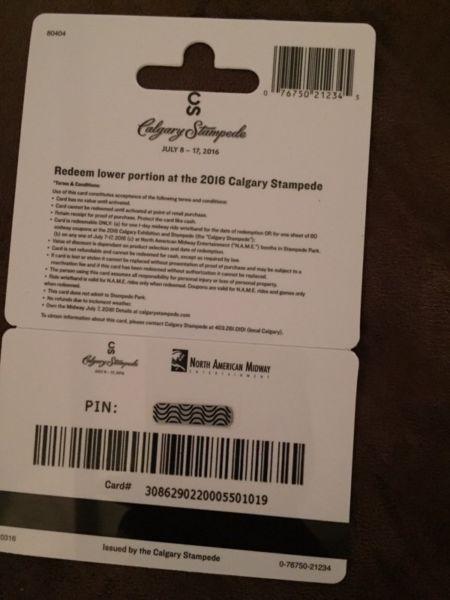 Unused  STAMPEDE all day ride pass