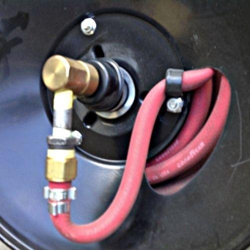 Long, 15m industrial-strength air compressor hose - with reel