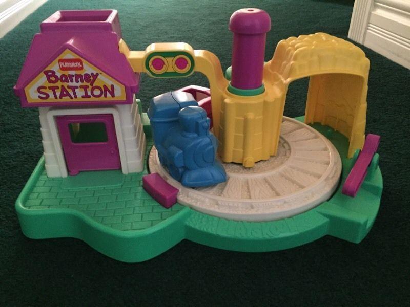 Barney train station toy