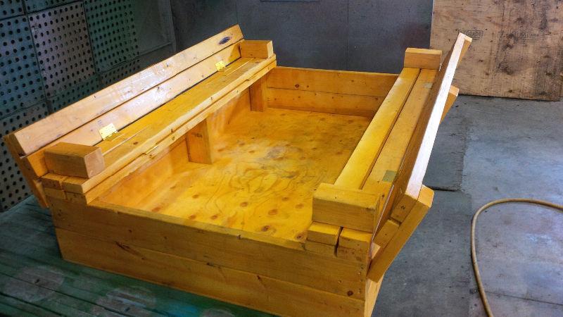 Custom wooden sandbox with lid