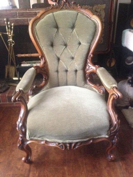1820 ANTIQUE HIS and HERS PARLOUR CHAIRS