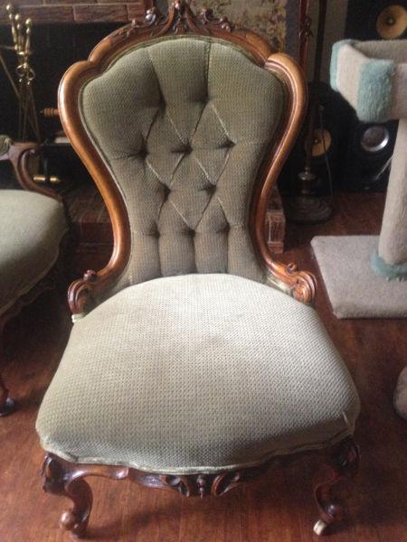 1820 ANTIQUE HIS and HERS PARLOUR CHAIRS